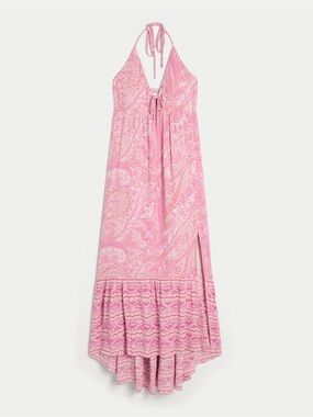hollister halter maxi dress Hollister | Dresses | Hollister Chiffon Open Back Halter Maxi Dress Womens  S Blue Boho Cottagecore